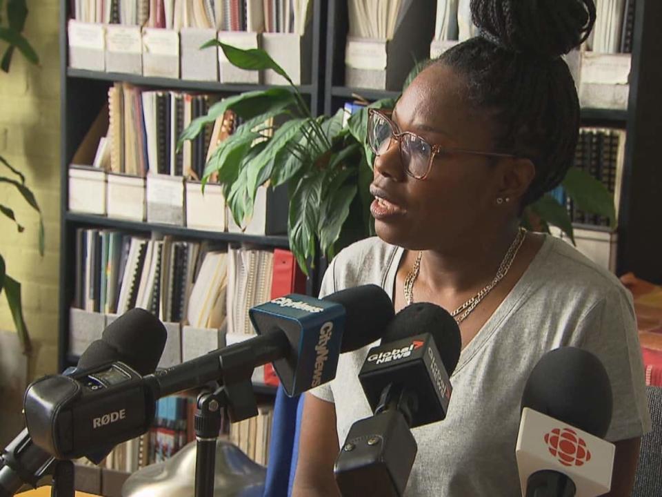 Nadine Hart is taking a hockey association and the Lester B. Pearson School Board to the human rights commission. (CBC - image credit)