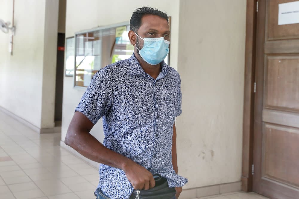 Search-and-rescue operation volunteer M. Magenderan is pictured at Seremban Coroner’s Court October 22, 2020. — Picture by Ahmad Zamzahuri