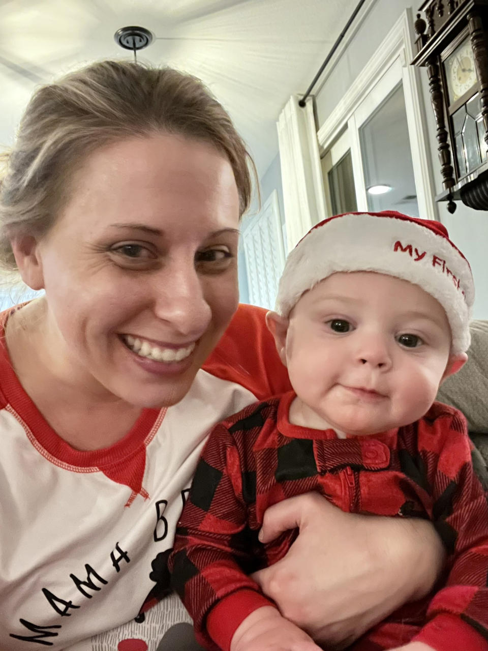 Katie Hill with her son, who just turned 1. She knows someday she'll have to explain to him what 