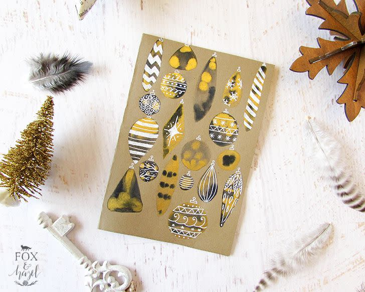 Black and Gold Ornament Card