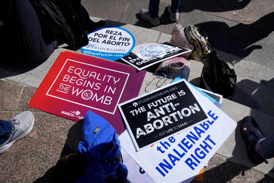 Thousands gathered at the Ohio Statehouse in Columbus earlier this month to rally and march during the first Ohio March for Life. Barbara Perenic/Columbus Dispatch