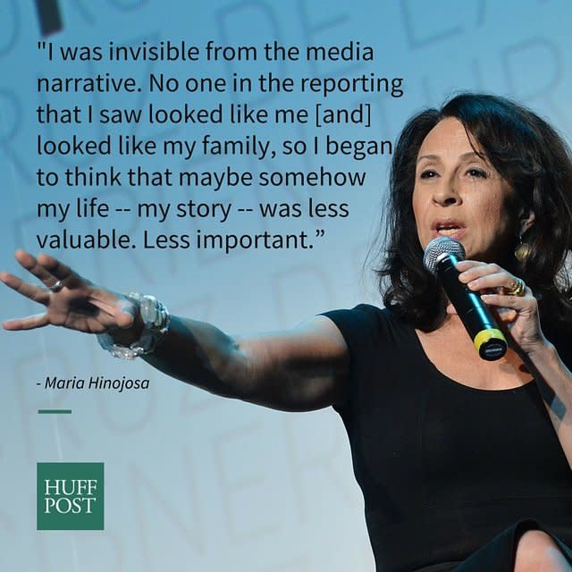 Award-winning journalist Maria Hinojosa articulated&nbsp;the <a href="http://www.huffingtonpost.com/entry/maria-hinojosa-ted-talk-invisible_55b110eee4b07af29d57aaf8">impact of not feeling visible in mainstream media</a>&nbsp;while growing up in the United States.&nbsp;During the first-ever TEDxPennsylvaniaAvenue event, she&nbsp;delved deep into <a href="http://www.huffingtonpost.com/entry/maria-hinojosa-ted-talk-invisible_55b110eee4b07af29d57aaf8">how those personal experiences have&nbsp;shaped her career</a> and life.