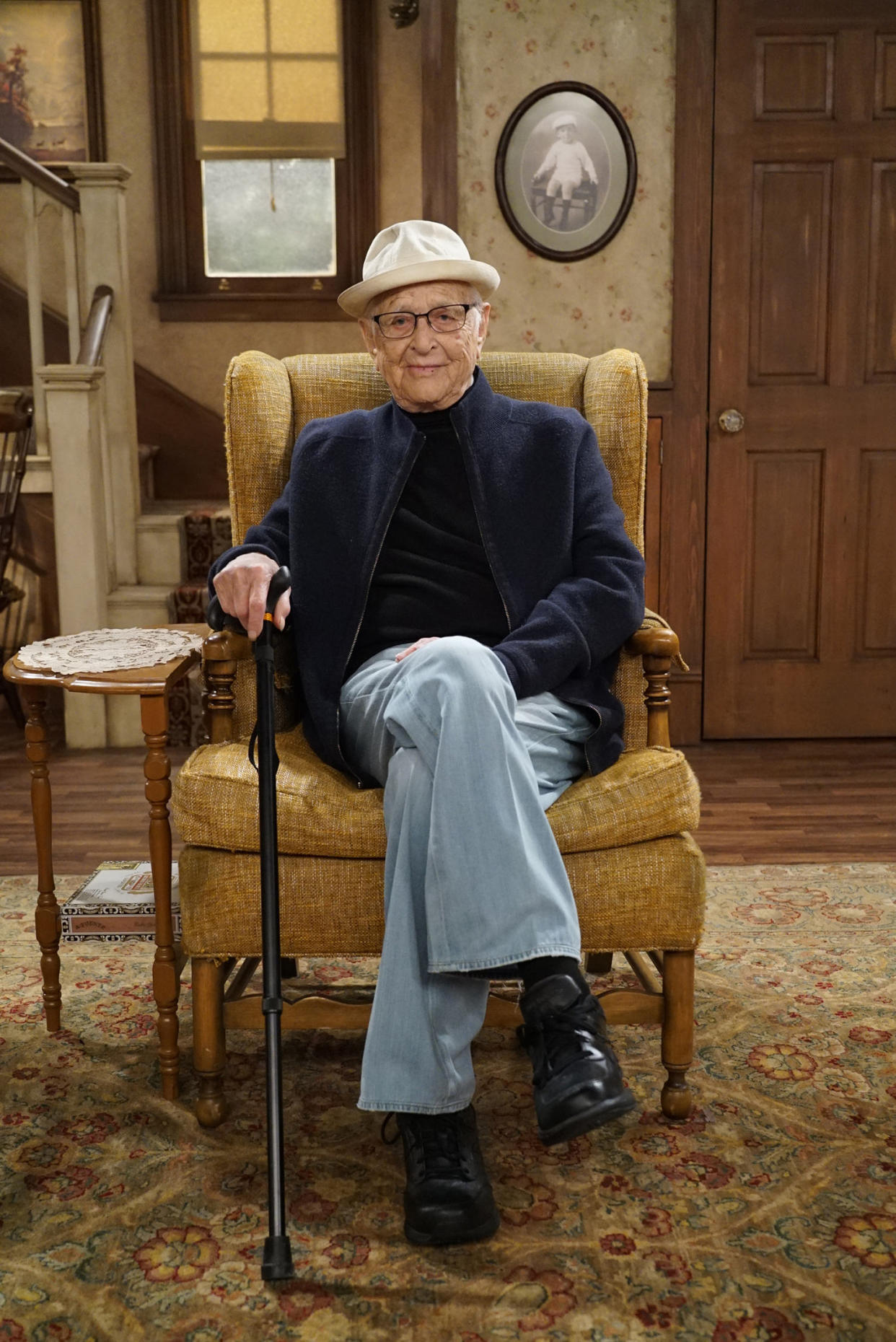 Norman Lear on the set of the 