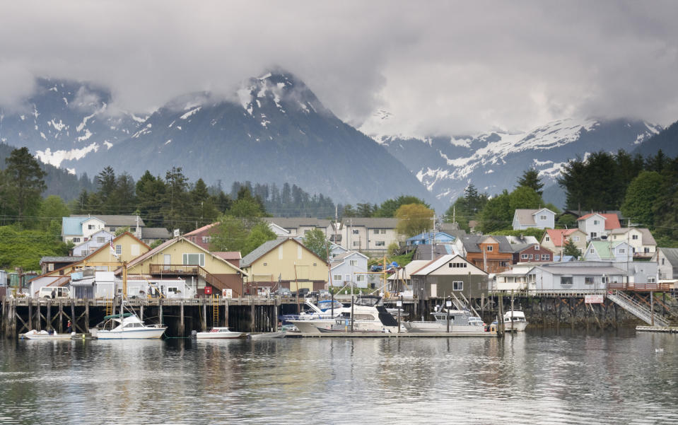 Colorful buildings and boats on a harbor