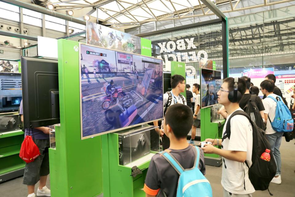 Shanghai, China. 21st Oct, 2023. Microsoft's Xbox booth at the Chinajoy gaming show in Shanghai, China, August 1, 2019. October 13, 2023 - Microsoft, maker of the Xbox game console, completes its $69 billion acquisition of Activision Blizzard. (Photo by CFOTO/Sipa USA) Credit: Sipa US/Alamy Live News