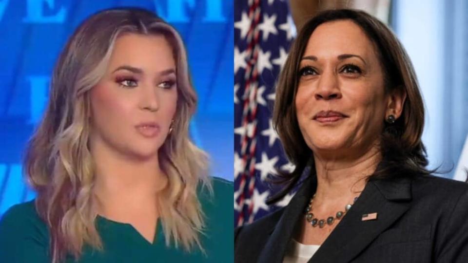 Fox News Channel’s Katie Pavlich (left) said Vice President Kamala Harris (right) was chosen for the office because of her gender and her race. (Photos by Twitter and Anna Moneymaker/Getty Images)