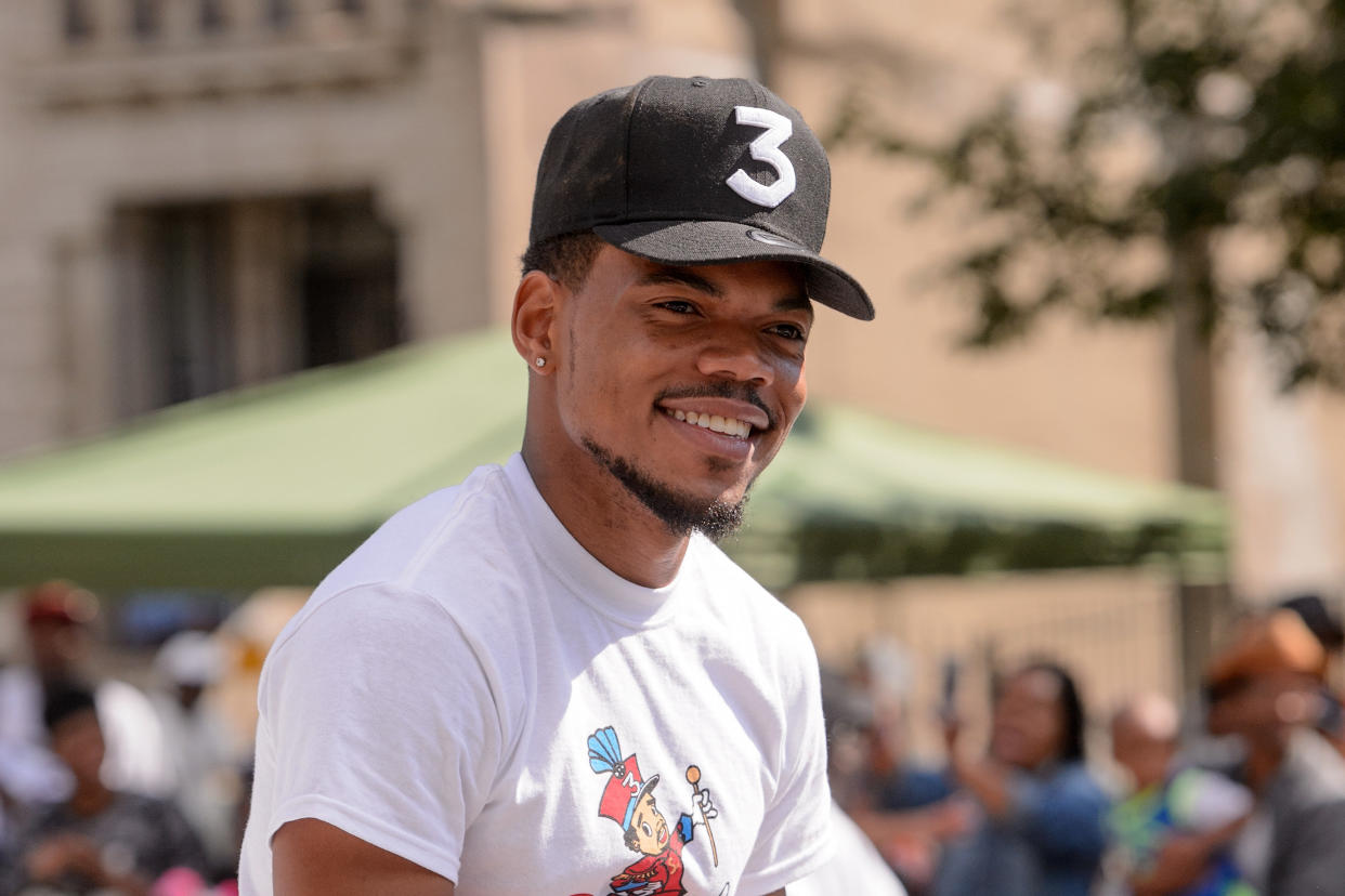 Chance the Rapper attends the 88th Annual Bud Billiken Parade on Aug. 12 in Chicago. (Photo: Daniel Boczarski via Getty Images)