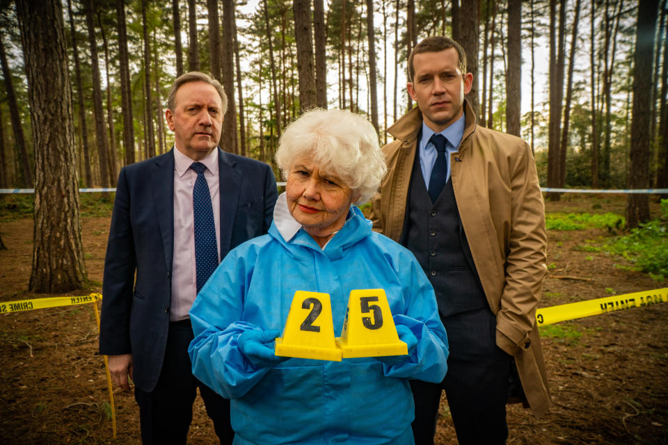 Bentley Productions for ITV and ITVXMidsomer Murders SR23, Ep1: ITV, ITVX.The Blacktrees Prophesy Pictured: NEIL DUDGEON as DCI John Barnaby, ANNETTE BADLAND as Fleur Perkins and NICK HENDRIX as DS Jamie Winter.This photograph is (C) Bentley Productions and can only be reproduced for editorial purposes directly in connection with the programme or event mentioned above, or ITV plc. This photograph must not be manipulated [excluding basic cropping] in a manner which alters the visual appearance of the person photographed deemed detrimental or inappropriate by ITV plc Picture Desk.  This photograph must not be syndicated to any other company, publication or website, or permanently archived, without the express written permission of ITV Picture Desk. Full Terms and conditions are available on the website www.itv.com/presscentre/itvpictures/termsFor further information please contact:Patrick.smith@itv.comÂ 07909906963                         