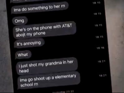 A group of text messages sent by Salvador Ramos, 18, just before he carried out a mass shooting that killed 19 children and two faculty members at Robb Elementary School in Uvalde, Texas. (screengrab)