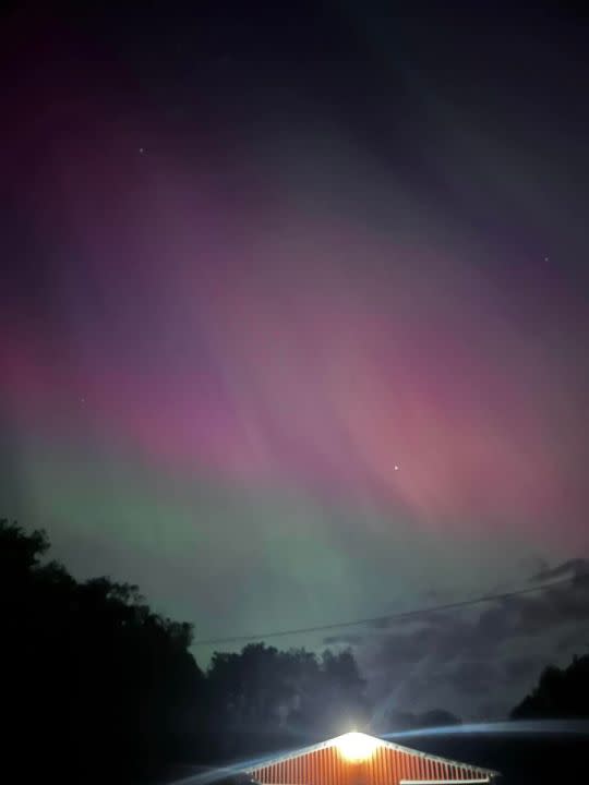 The northern lights in Coopersville on May 10, 2024. (Courtesy Kim Hall)