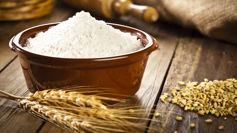 Bowl of wheat flour