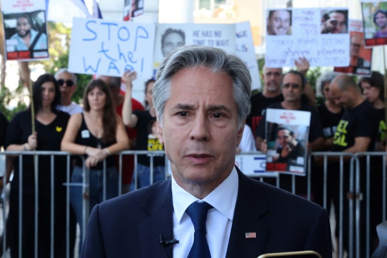 El secretario de Estado estadounidense, Antony Blinken, habla con la prensa en Tel Aviv, Israel, el 11 de junio de 2024 (JACK GUEZ)