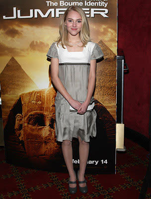 AnnaSophia Robb at the New York City premiere of 20th Century Fox's  Jumper  02/11/2008 Photo: Jason Kempin, WireImage.com