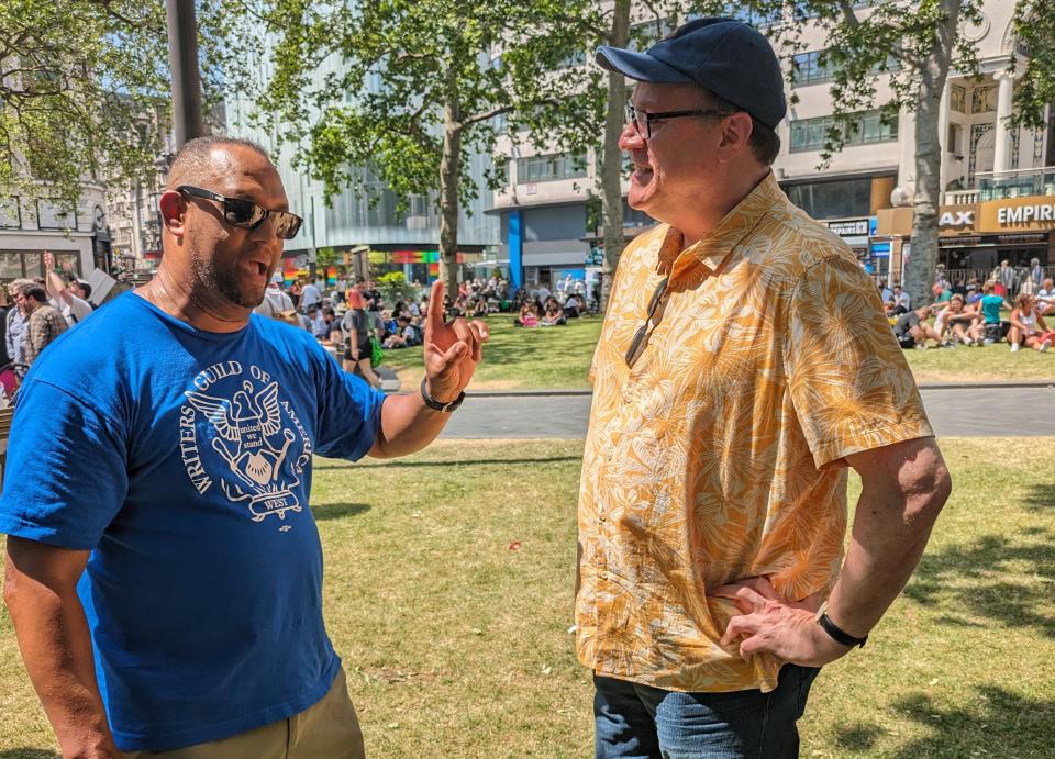 Eric Wallace chats to ‘Doctor Who’ showrunner Russell T. Davies at the London protest