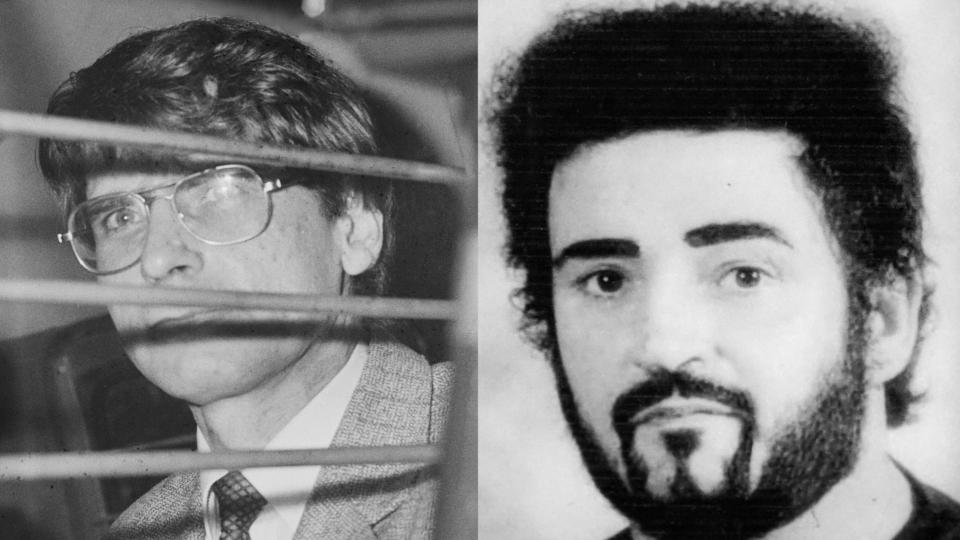 Serial killers Dennis Nilsen and Peter Sutcliffe. (Photo by: Harry Dempster/Daily Express/Hulton Archive/Universal History Archive/ Universal Images Group/Getty Images)