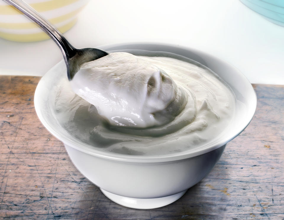 a bowl of yogurt