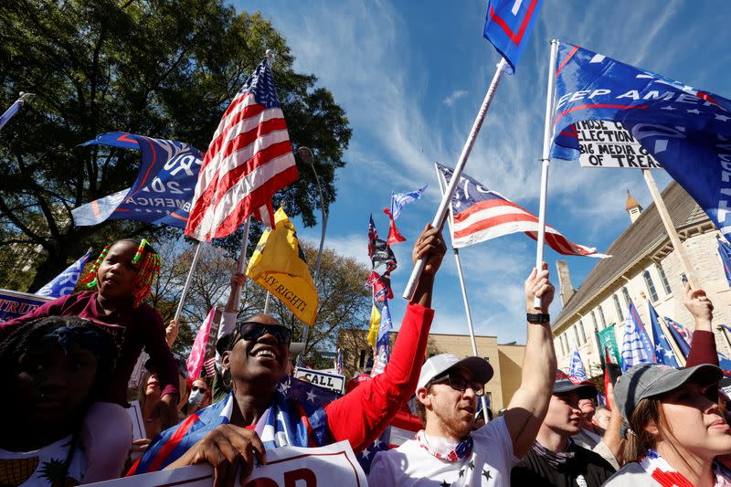 Supporters of U.S. President Trump protest in Atlanta, Georgia