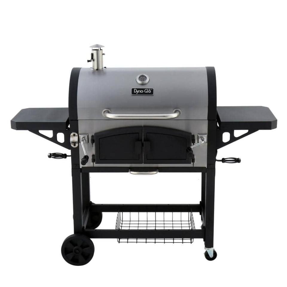 9) Dual Zone Premium Charcoal Grill in Stainless Steel and Black