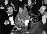 <p>Jagger looks utterly fabulous at a Studio 54 New Year's Eve party in 1977, where she enjoys the company of Liza Minnelli and Halston.</p>