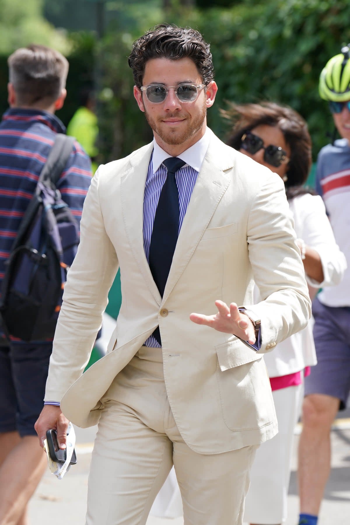 Nick Jonas arriving at the last day of Wimbledon 2023 (PA)