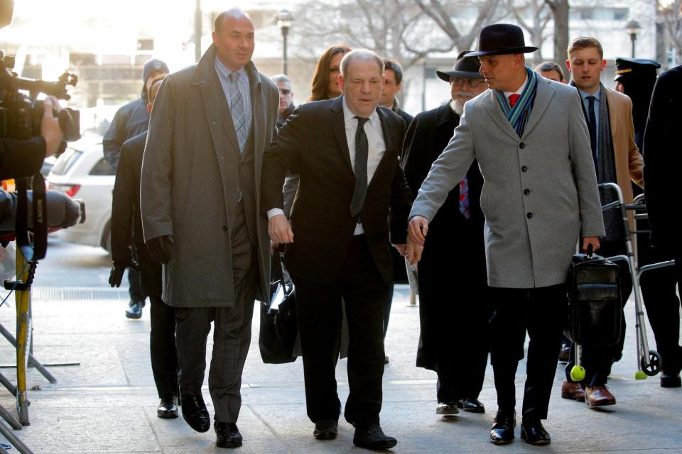 Film producer Harvey Weinstein arrives at New York Criminal Court for his sexual assault trial in Manhattan (REUTERS)