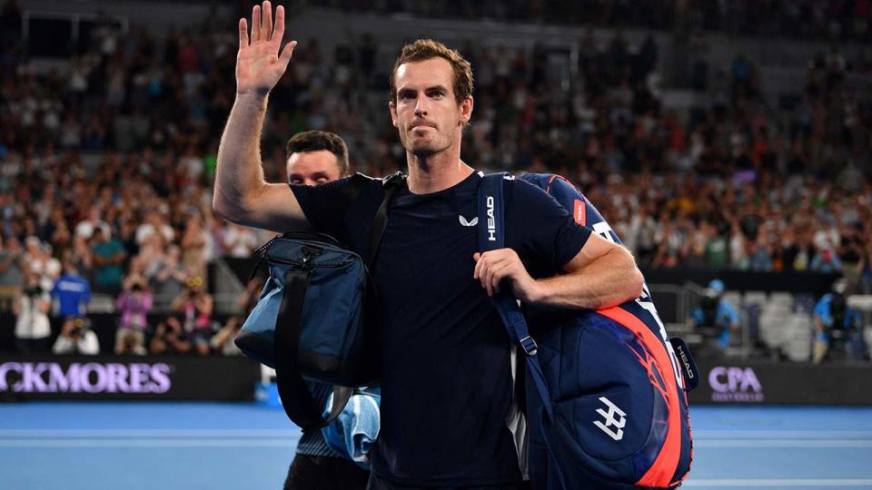 Andy Murray, pictured here after a loss at the Australian Open in 2019.