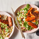 <p>If you're a tempeh skeptic, you've probably never had the firm soy-based slabs slathered with a sweet-and-spicy barbecue sauce. We give this easy BBQ tempeh combo a punch of umami with tamari and add a little heat courtesy of gochujang. It's easy to put your own spin on this recipe; see Variations (below) for some riffs. <a href="https://www.eatingwell.com/recipe/278556/korean-bbq-tempeh-grain-bowl/" rel="nofollow noopener" target="_blank" data-ylk="slk:View Recipe;elm:context_link;itc:0;sec:content-canvas" class="link ">View Recipe</a></p>