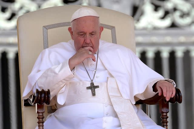 <p>ETTORE FERRARI/EPA-EFE/Shutterstock </p> Pope Francis on June 7, ahead of hospitalization