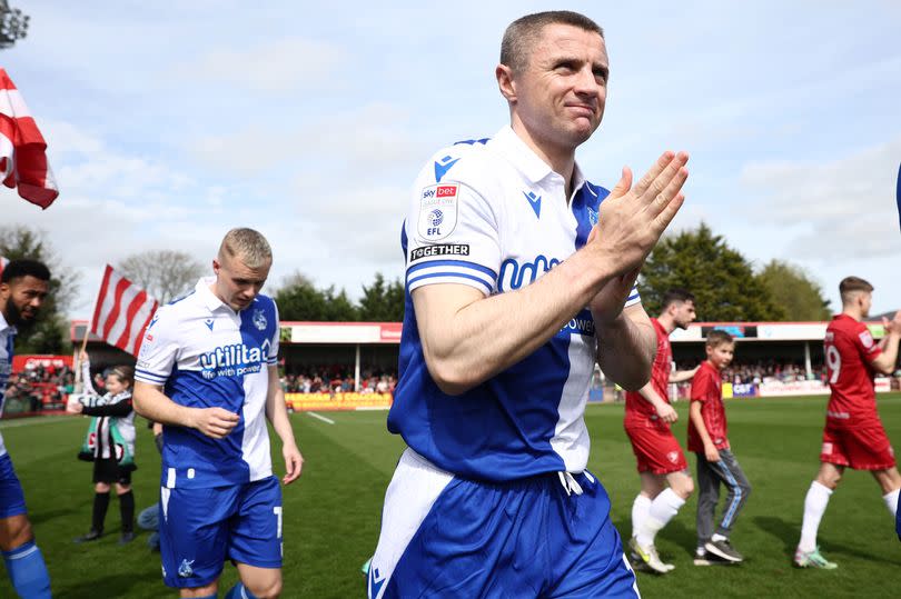 Jordan Rossiter walks out to make his long-awaited Bristol Rovers return after 16 months -Credit:Will Cooper/EFL