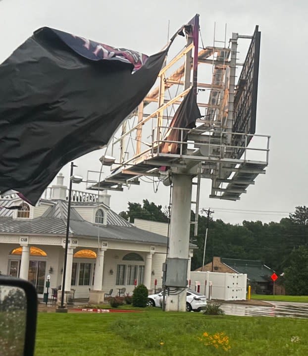 Storm damage in Lindale on Tuesday morning