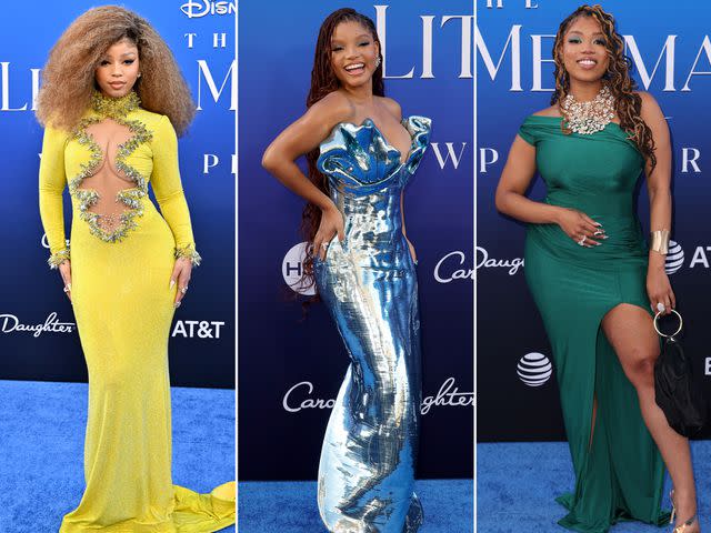 <p>Axelle/Bauer-Griffin/FilmMagic ; Frazer Harrison/WireImage ; Chelsea Lauren/Shutterstock</p> Chloe, Halle and Ski Bailey at the world premiere of Disney's 'The Little Mermaid' in 2023.