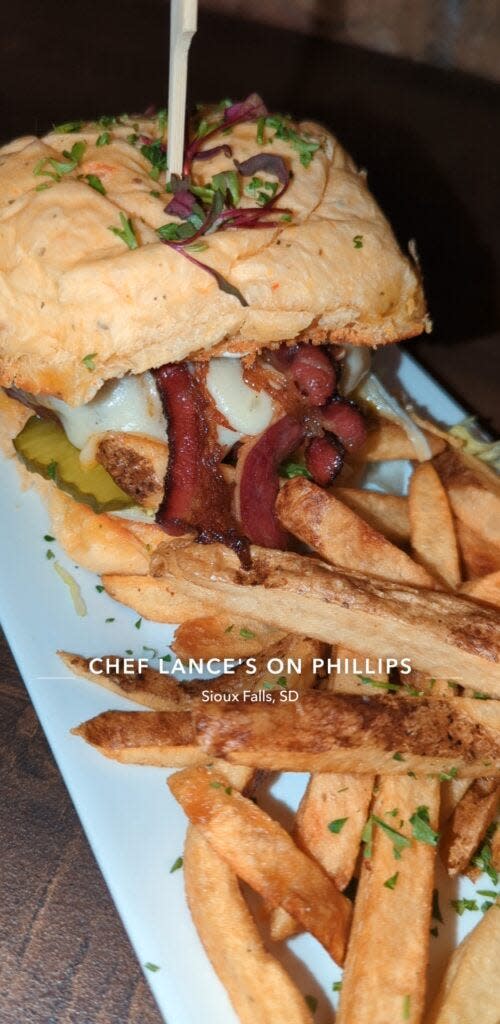 Chef Lance's Big Bison Burger for the 2023 Downtown Sioux Falls Burger Battle.