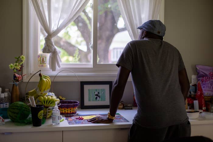 John Otieno at a friend's home in Philadelphia