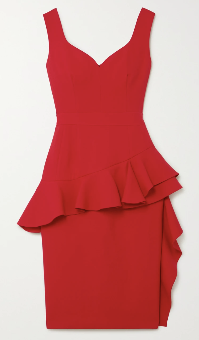 2) Ruffled wool-blend peplum dress