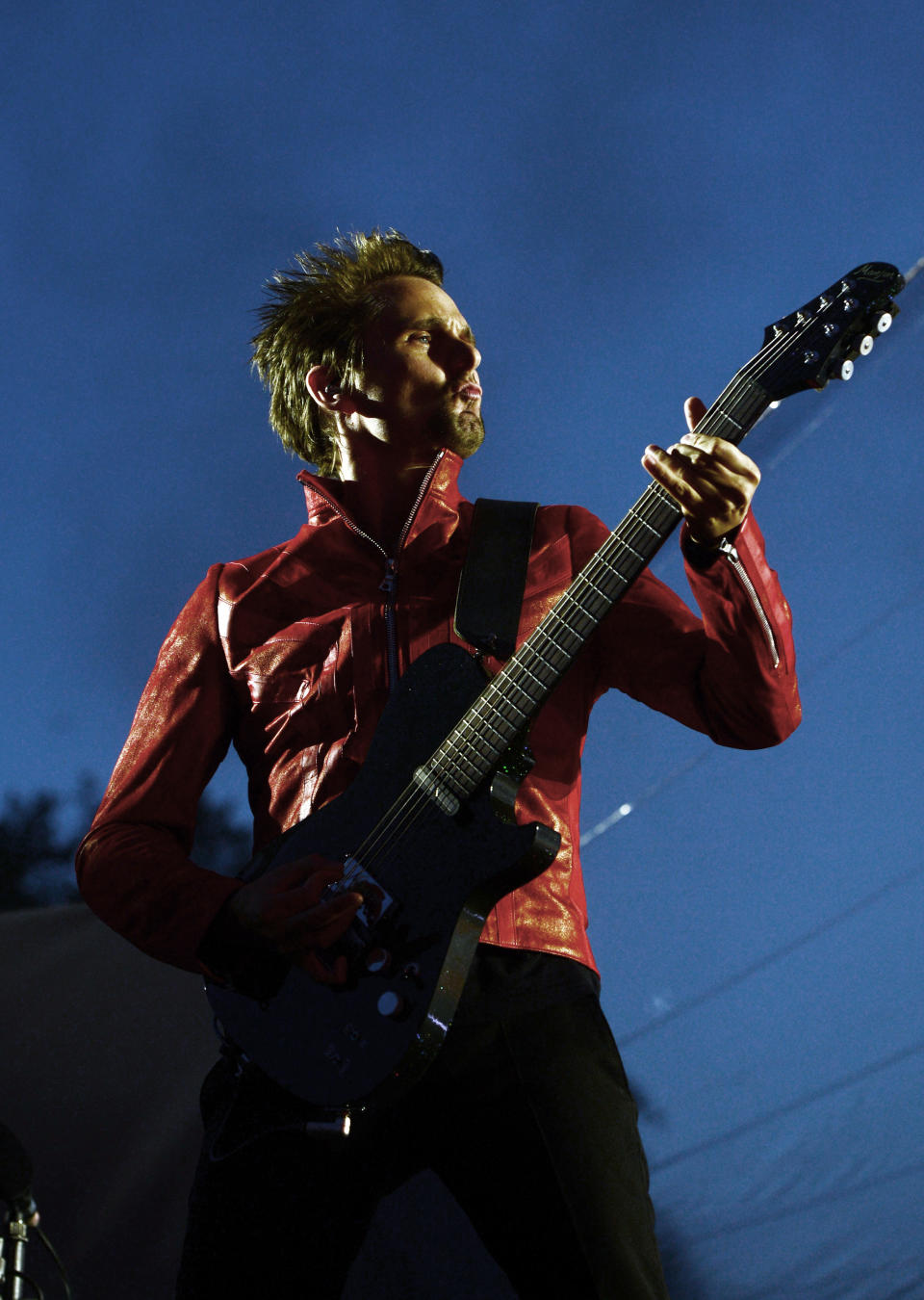 Matt Bellamy performs with Muse during the band's live performance at the Horse Guards Parade following the World Premiere of 'World War Z' in London on Sunday June 2nd, 2013. (Photo by Jon Furniss/Invision/AP Images)