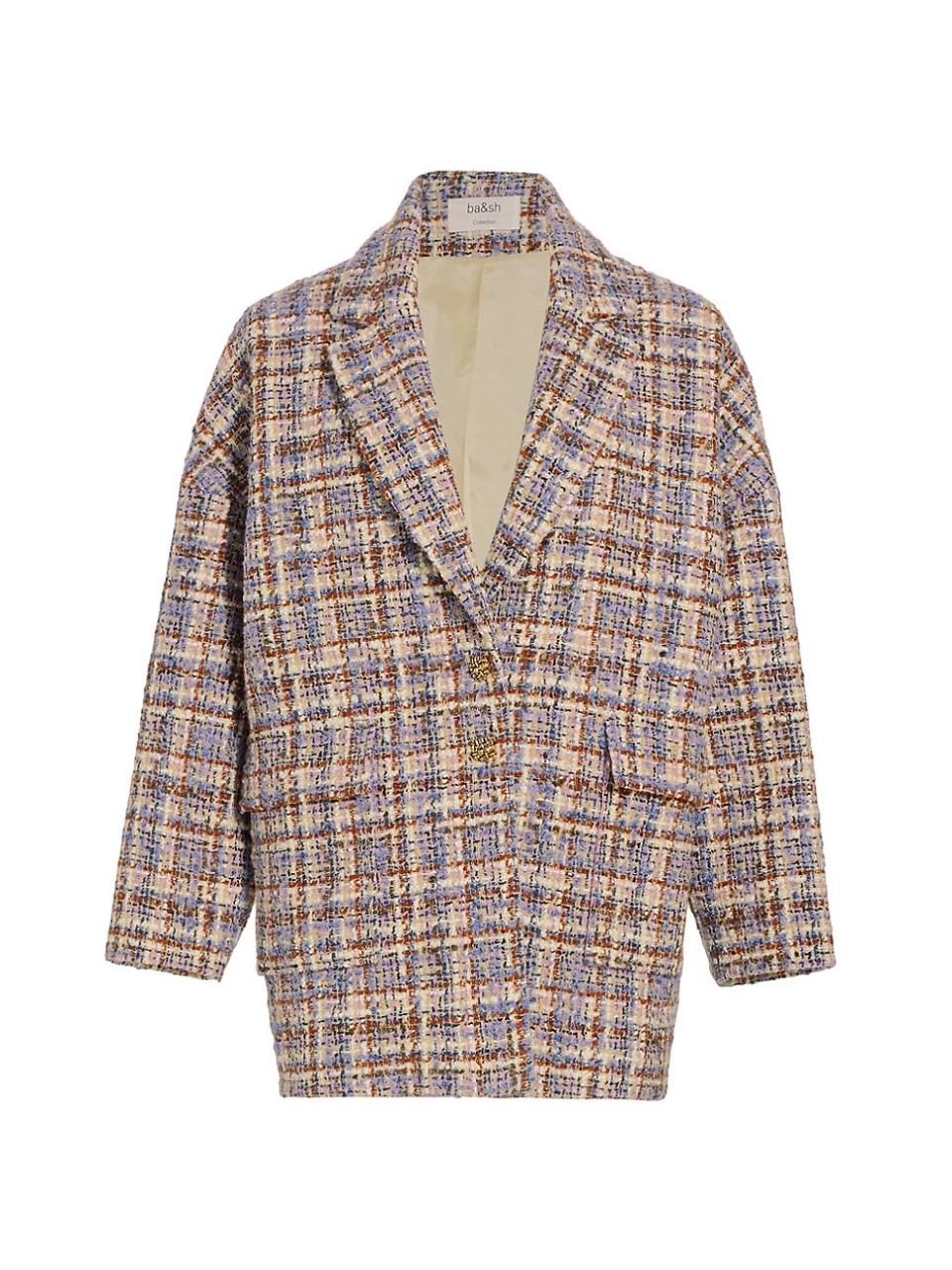 <p><a href="https://go.redirectingat.com?id=74968X1596630&url=https%3A%2F%2Fwww.saksfifthavenue.com%2Fproduct%2FBa-Sh-Timy-Plaid-Cocoon-Jacket-0400019675549.html&sref=https%3A%2F%2Fwww.townandcountrymag.com%2Fstyle%2Ffashion-trends%2Fg45791400%2Fsaks-fifth-ave-black-friday-sale%2F" rel="nofollow noopener" target="_blank" data-ylk="slk:Shop Now;elm:context_link;itc:0;sec:content-canvas" class="link ">Shop Now</a></p><p>Timy Plaid Cocoon Jacket</p><p>saksfifthavenue.com</p><p>$437.50</p>