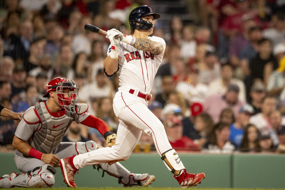 Jarren Duran, jardinero de los Boston Red Sox, quien formó parte del equipo mexicano que llegó a Semifinales en el pasado Clásico Mundial de Béisbol, apunta para ser titular esta temporada. (Foto: Maddie Malhotra/Boston Red Sox/Getty Images)