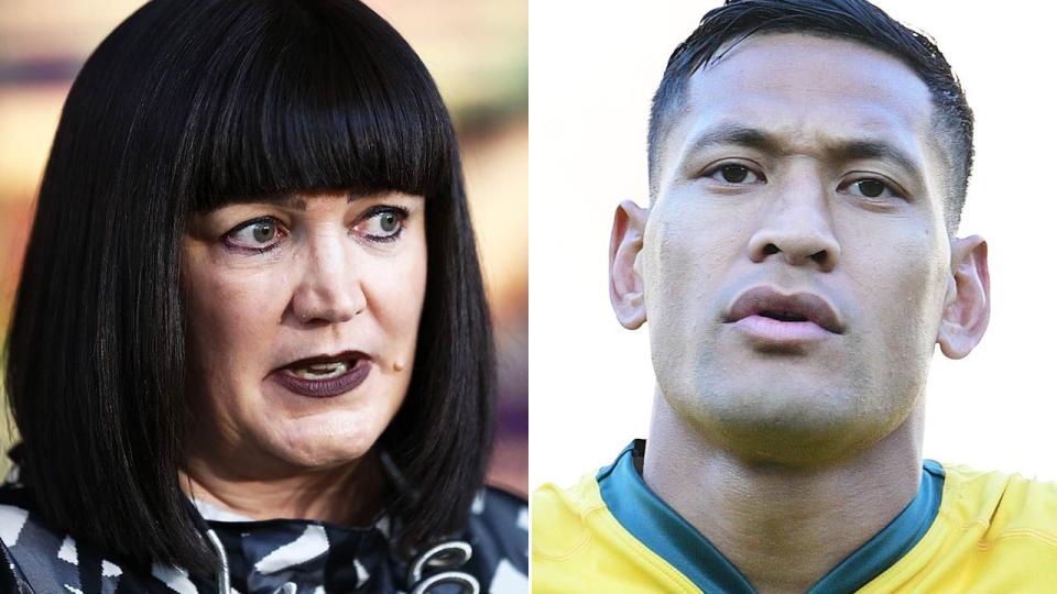 RA boss Raelene Castle and Israel Folau. Image: Getty