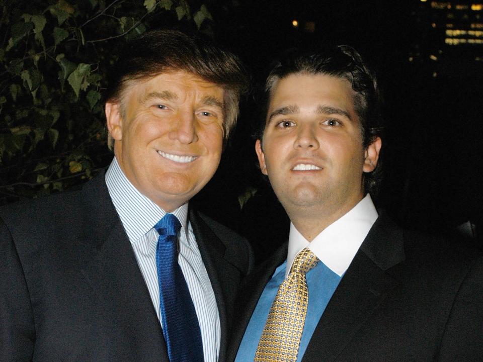 Donald Trump with his son Donald Trump Jr. in 2003.