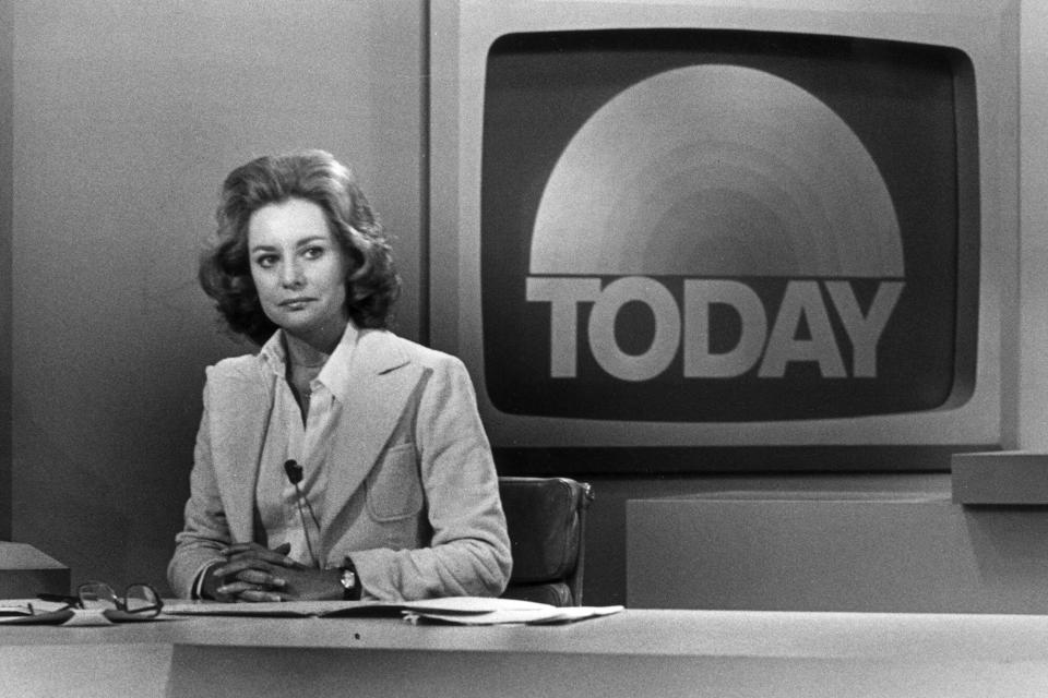 5th May 1976: Promotional portrait of television journalist Barbara Walters on the set of the Today Show, New York City. (Photo by Raymond Borea/Hulton Archive/Getty Images)