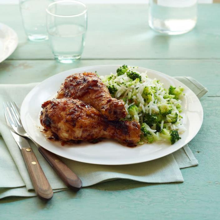 <p>This dish is beyond simple, but that spicy orange glaze will make it seem like it took you hours. Bonus! Drumsticks are economical and quick-to-cook.</p><p><u><em><a href="https://www.womansday.com/food-recipes/food-drinks/recipes/a12522/zesty-orange-glazed-drumsticks-recipe-wdy0114/" rel="nofollow noopener" target="_blank" data-ylk="slk:Get the recipe for Zesty Orange-Glazed Drumsticks." class="link rapid-noclick-resp">Get the recipe for Zesty Orange-Glazed Drumsticks.</a> </em></u> </p>