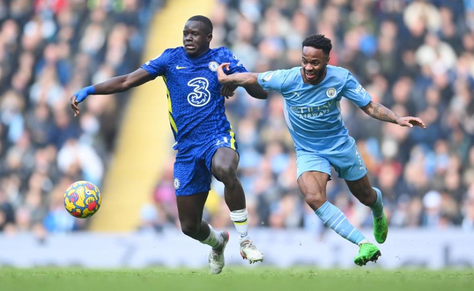 Raheem Sterling battles for the ball (Getty Images)