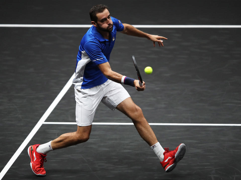 Marin Cilic in action against Frances Tiafoe: Getty