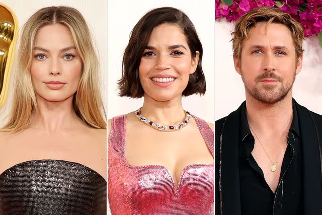 <p>Mike Coppola/Getty; Arturo Holmes/Getty; Mike Coppola/Getty</p> ‘Barbie’ cast members Margot Robbie, America Ferrera and Ryan Gosling.