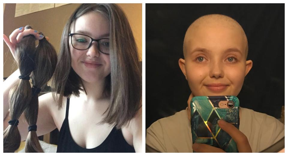 Erin donated her hair to charity in late February 2020 (PA)