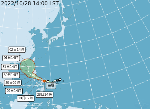 奈格最新路徑曝。（圖／氣象局）