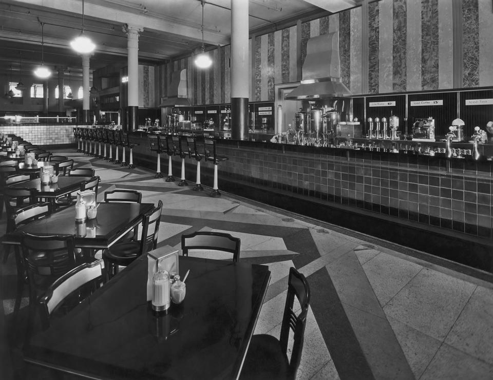 Department stores had dining rooms.