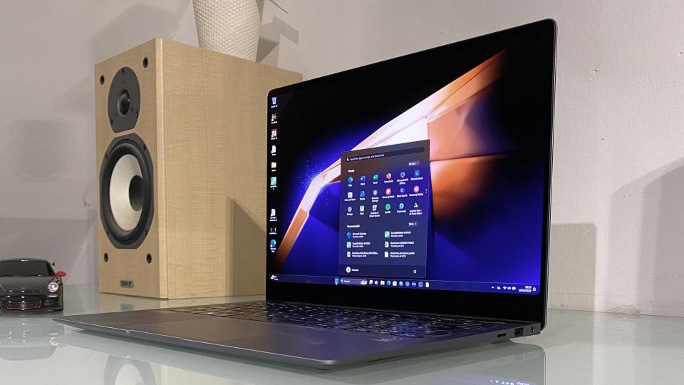 Samsung Galaxy Book4 Pro in use on a desk showing the screen