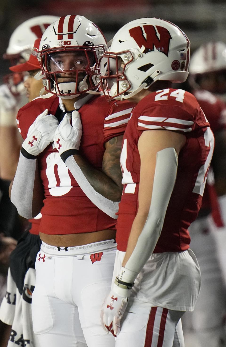 The Badgers hope to get Braelon Allen, left, and the running game going against Nebraska.