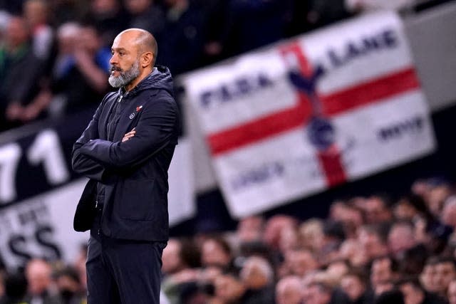 Nuno Espirito Santo during the defeat to Manchester United